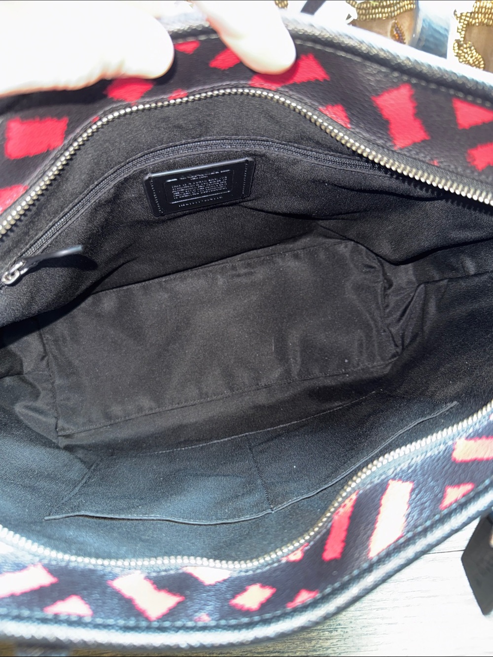 Coach Women's Black & Red Patterned Tote Bag - Picture 10 of 16